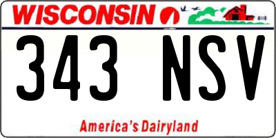 WI license plate 343NSV