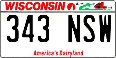 WI license plate 343NSW