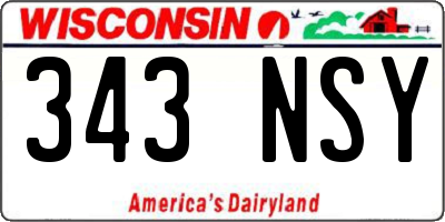 WI license plate 343NSY