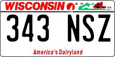 WI license plate 343NSZ