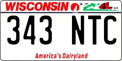 WI license plate 343NTC