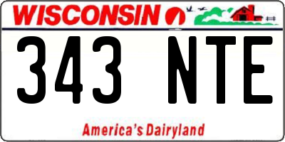 WI license plate 343NTE