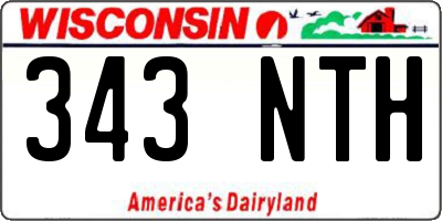 WI license plate 343NTH