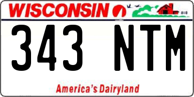 WI license plate 343NTM