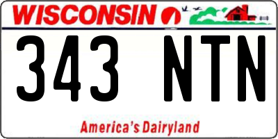 WI license plate 343NTN