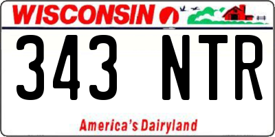 WI license plate 343NTR