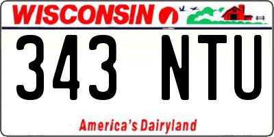 WI license plate 343NTU