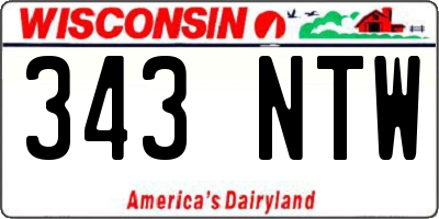 WI license plate 343NTW