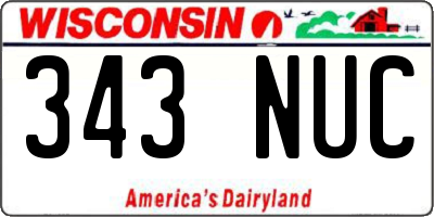 WI license plate 343NUC