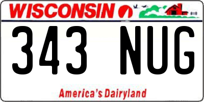 WI license plate 343NUG