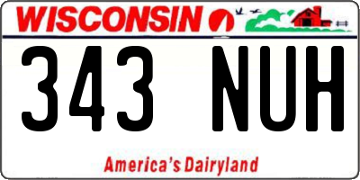 WI license plate 343NUH