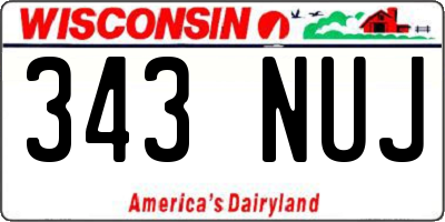 WI license plate 343NUJ