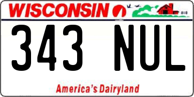 WI license plate 343NUL