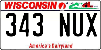 WI license plate 343NUX