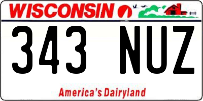 WI license plate 343NUZ