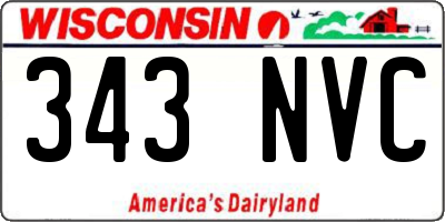 WI license plate 343NVC