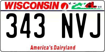 WI license plate 343NVJ