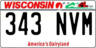 WI license plate 343NVM