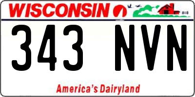WI license plate 343NVN