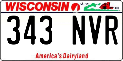 WI license plate 343NVR
