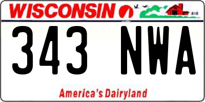 WI license plate 343NWA