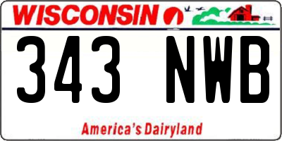WI license plate 343NWB