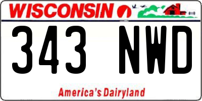 WI license plate 343NWD
