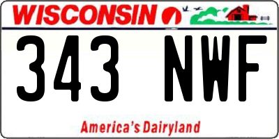 WI license plate 343NWF