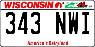 WI license plate 343NWI