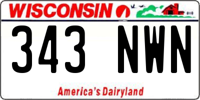 WI license plate 343NWN
