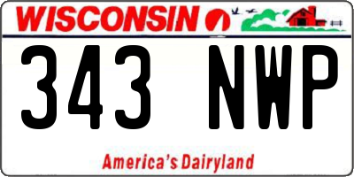 WI license plate 343NWP
