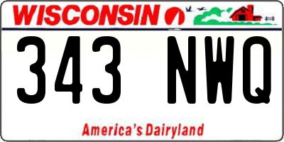 WI license plate 343NWQ