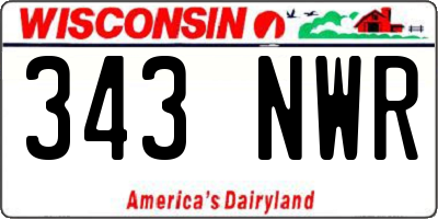 WI license plate 343NWR