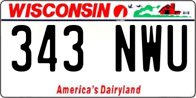WI license plate 343NWU