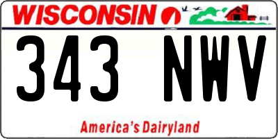 WI license plate 343NWV