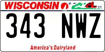 WI license plate 343NWZ