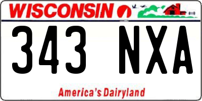 WI license plate 343NXA