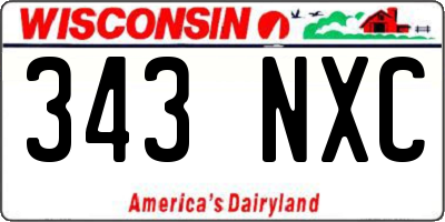 WI license plate 343NXC