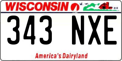 WI license plate 343NXE