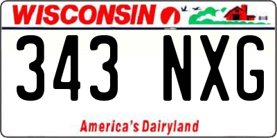 WI license plate 343NXG
