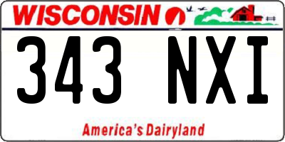 WI license plate 343NXI