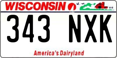 WI license plate 343NXK