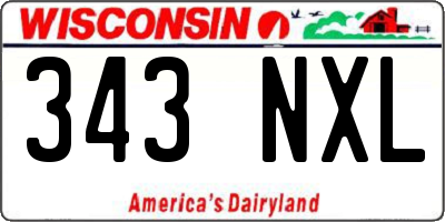 WI license plate 343NXL