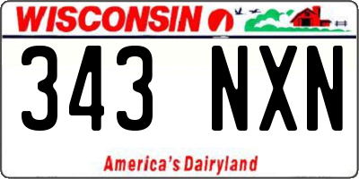 WI license plate 343NXN