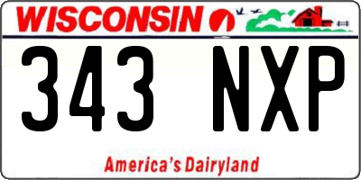 WI license plate 343NXP