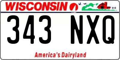 WI license plate 343NXQ