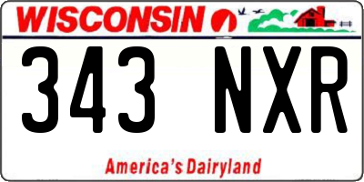 WI license plate 343NXR