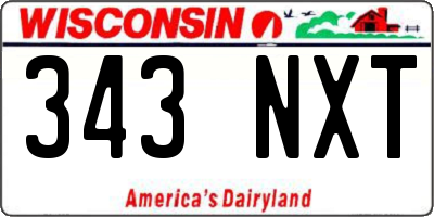 WI license plate 343NXT