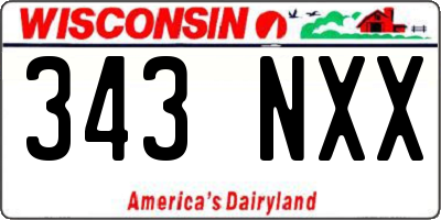 WI license plate 343NXX