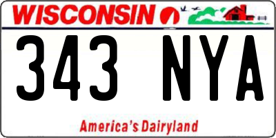 WI license plate 343NYA